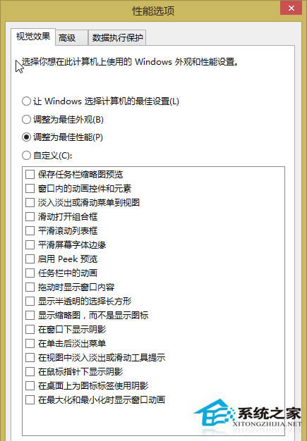 Windows8.1系统关闭视觉特效的步骤