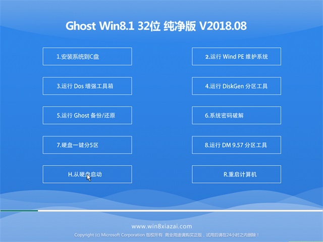 老毛桃Ghost Win8.1 x32位 多驱动纯净版V2018年08月(免激活)