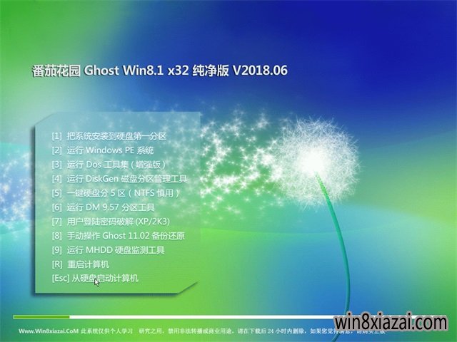 番茄花园Ghost Win8.1 (X32) 安全纯净版v201806(永久激活)