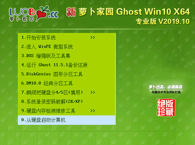 萝卜家园Ghost win10 64位 专业版v2023.10下载