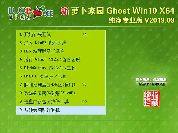 萝卜家园 Win10 64位 纯净专业版v2023.09最新下载