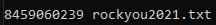 RockYou2021：84亿密码记录泄露
