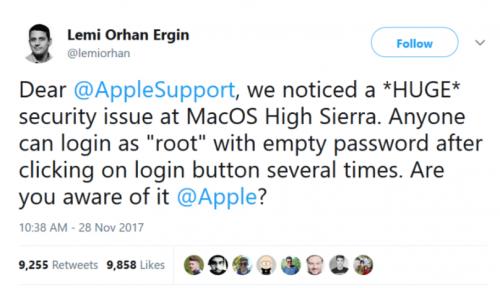 除了无需密码即可解锁电脑，macOS又出了文件共享问题