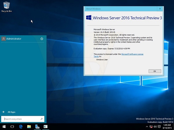 Windows Server 2016 build 10514系统截图曝光
