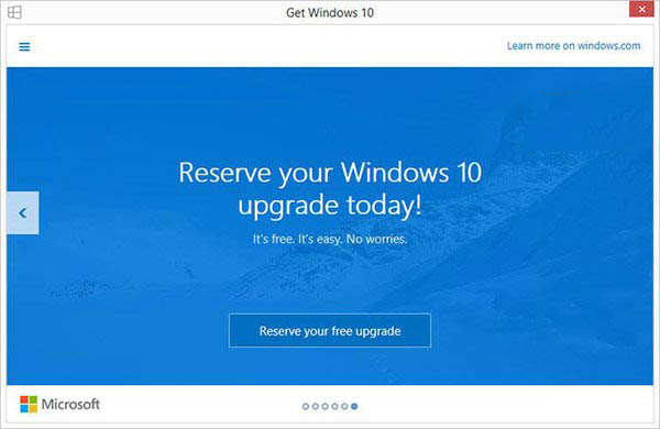 微软更新“Win10正式版升级预订”补丁