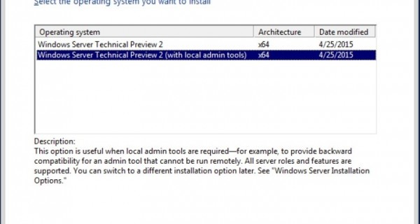 微软发布Win10开发版Server Technical Preview 2