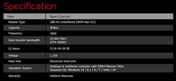 十铨发布DDR4-3000超频游戏内存:全球首发的四片式散热器