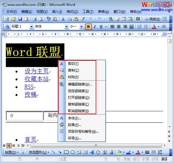 教你在Word2003中对禁止网页内容复制的进行常规操作