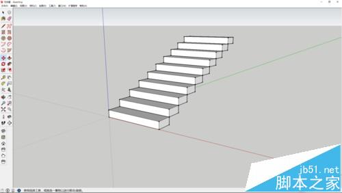 sketchup怎么制作楼梯模型?