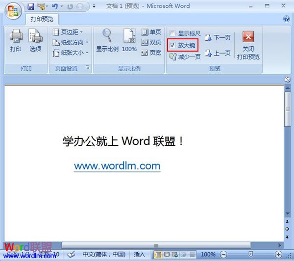 在Word2007中如何在打印预览界面里进行编辑修改