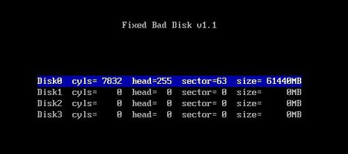 u盘启动盘中FBDISK(fixed bad disk)坏盘分区器使用教程