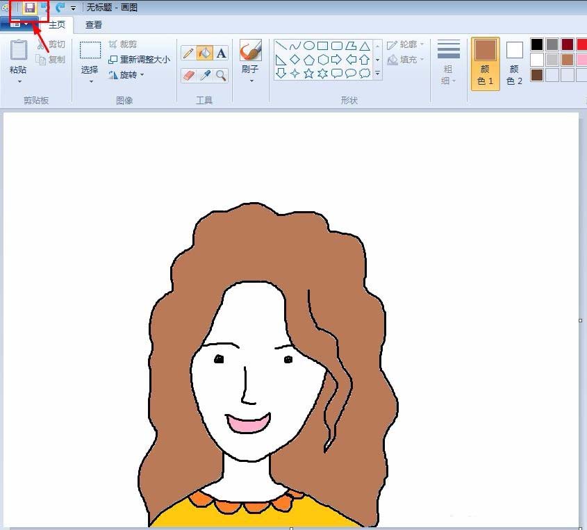 windows画图工具怎么画女孩头像?