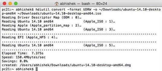 在Mac OS X中ubuntu usb启动盘制作的方法