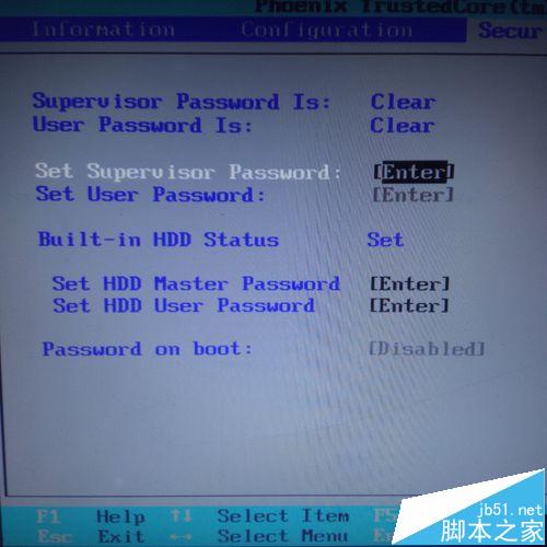 笔记本硬盘HDD User密码password怎么清除?
