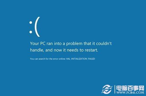 Windows8蓝屏界面